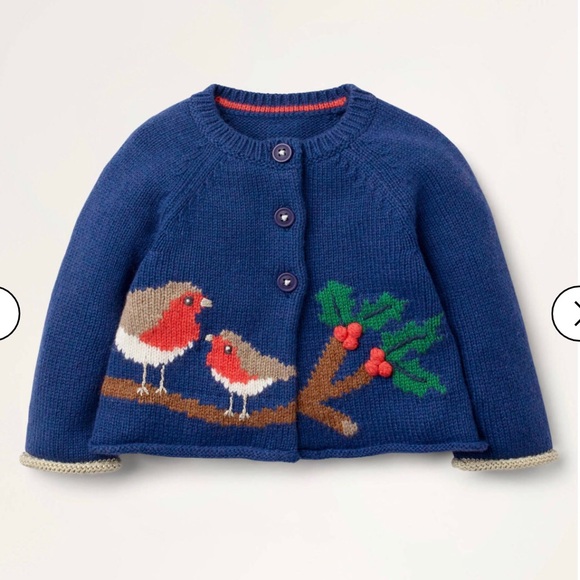 Nwt Mini Boden Robin Knitted Cardigan 